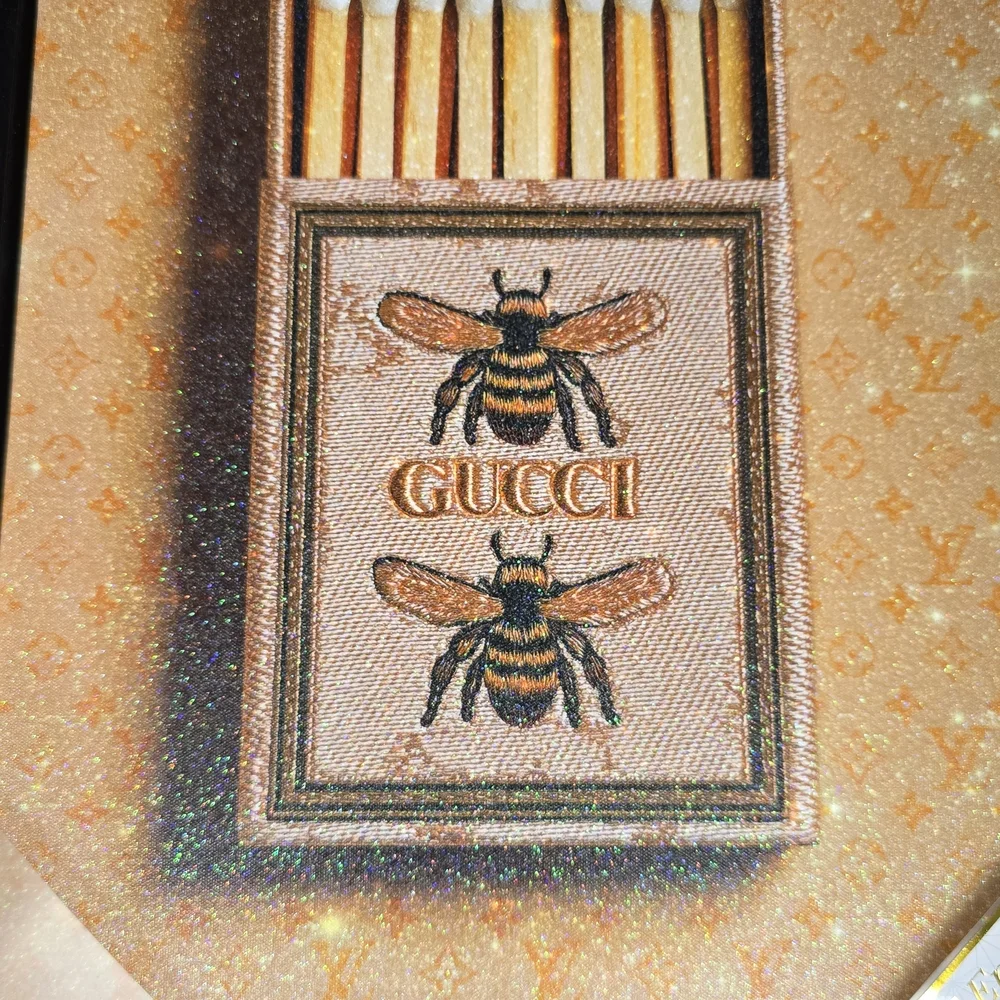 Instinct Style Gucci Match Box Wall Art Bee Embroidery Design - Picture 5 of 7